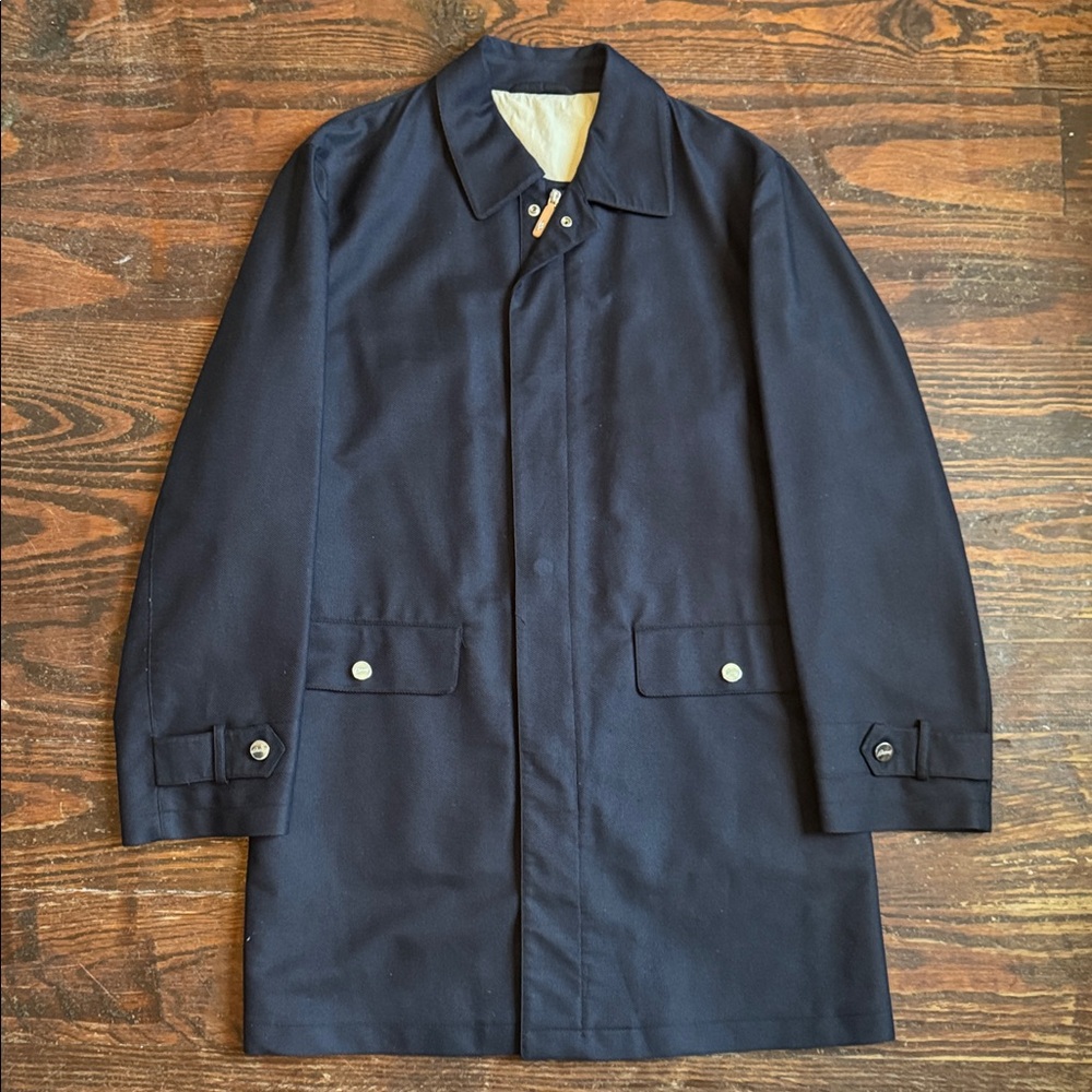 Brioni Dark Blue Trench Coat